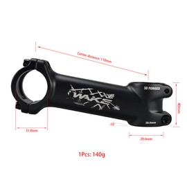 FOMTOR Wake MTB Stem 31.8 10 Degree 110mm Bike Stem Mountain Bike Stem Short Handlebar Stem for Most Bicycle, Road Bike, MTB, BMX, Cycling (Light-weight, Black)