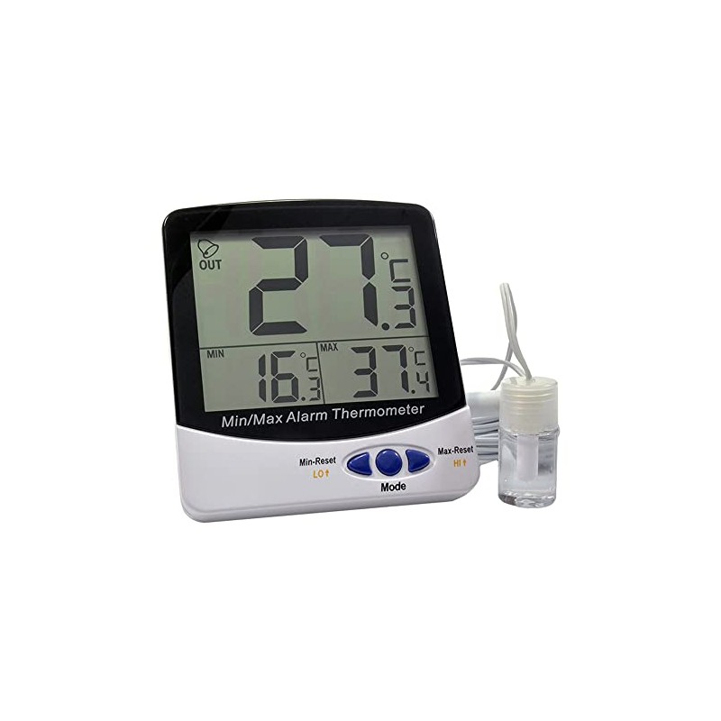 Thermco ACC895BLK Large Digit Triple Display Bottle Digital Thermometer, Block
