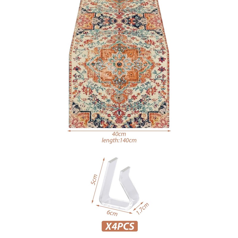 1 Piece Patterned Tablecloth, 4 Pieces Tablecloth Clip, Lace Tablecloth,