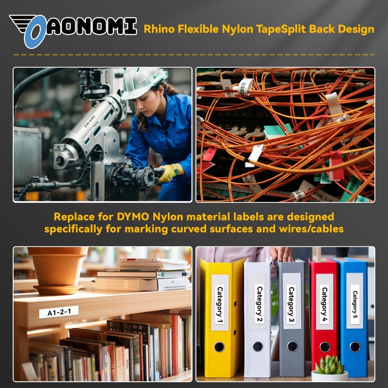 18489 Replacement for DYMO Rhino Industrial Flexible Nylon Labels Tapes