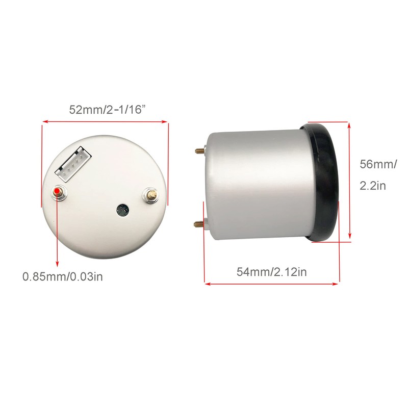 2-1/16" 52mm Fuel Press Gauge Tinted 7 Color 0-140 PSI