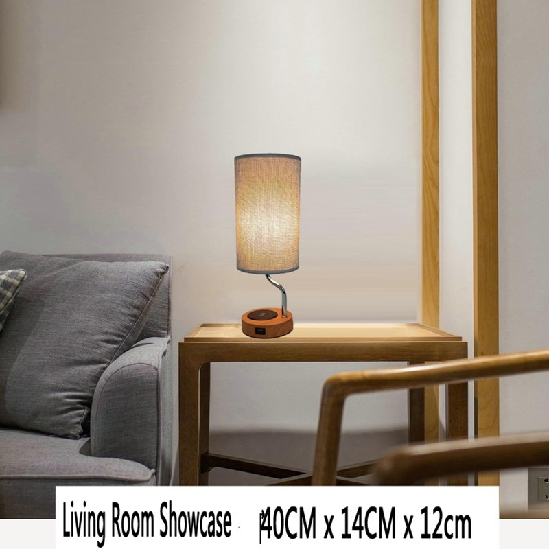 YNDD Bedside Lamp with Charging Function, Wireless Charging Table Lamp