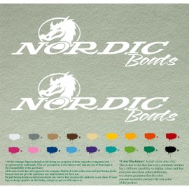 Pair of Nordic Boats Compatible Replacement Decals Vinyl Stickers Boat Outboard Motor Set of 2 (White 010, 12")