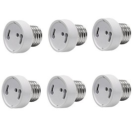 TWDRTDD 6 Pcs E26/E27 to GU24 Adapter - E26/E27 Edison Screw to GU24 Bayonet Base Bulb Socket Adapter Converter (6PCS)
