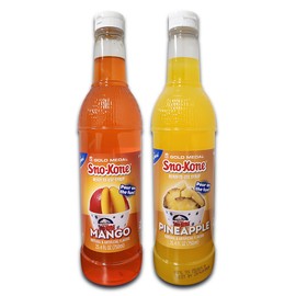 Sno-Cone Syrup - 2 Flavors - Mango, Pineapple - 25.4 Fl Oz (750ml) ea by Conscious Seasonings - For Snow Cones, Shaved Ice, and Other Desserts