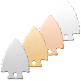 Generic Arrowhead Metal Stamping Blanks with Deburred Edges 14ga. for Metal Stamping and Engraving. Pack of 12 (Stainless Steel), Silver