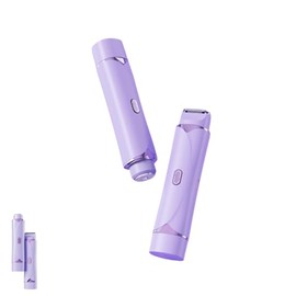 Bikini Trimmer for Women - 2 in 1 Dual Head Bikini Shaver with Painless Electric Razors, Ceramic Blade & Waterproof Design for Effortless Wet & Dry Body Hair Removal (Purple)