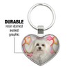 Maltese Puppy Dog Hearts Love Keychain Heart Love Metal Key