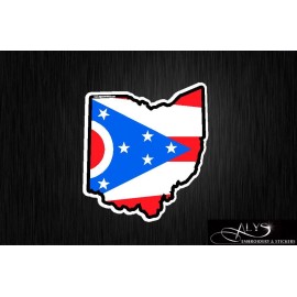 Ohio State map Flag Decals & Stickers