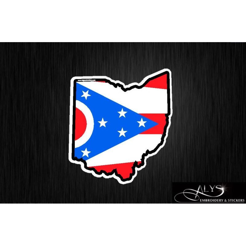 Ohio State map Flag Decals & Stickers