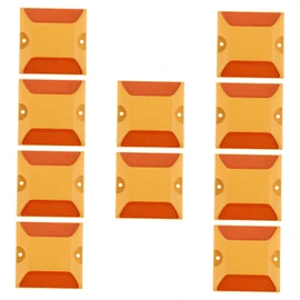 iplusmile 10pcs Reflective Traffic High Visibility Road Reflectors for Pavement and Driveway Sturdy Plastic and Aluminum Roadway Reflectors for Sidewalks
