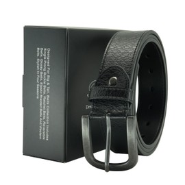 BelePala Men's Belts Leather Big and Tall Belts for Men Dress Jeans 36 to 82 IN, Jeans Black, 55"(Waist: 48"-51")