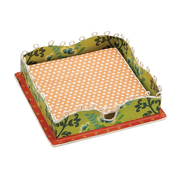 Creative Co-op DA1664 Square Tin Napkin Holder with 20 Napkins,