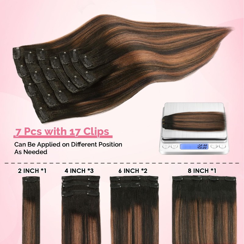 Yuniffe Yaki Straight Clip in Hair Extensions for Black Women