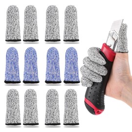 Sibba Finger Cots Cut Resistant Protector 20Pcs Cut Resistant Finger Sleeve Guards Reusable Finger Covers Gloves Life Extender Anti-Slip Large Fingertip Cots for Kitchen Work Sculpture Sewing