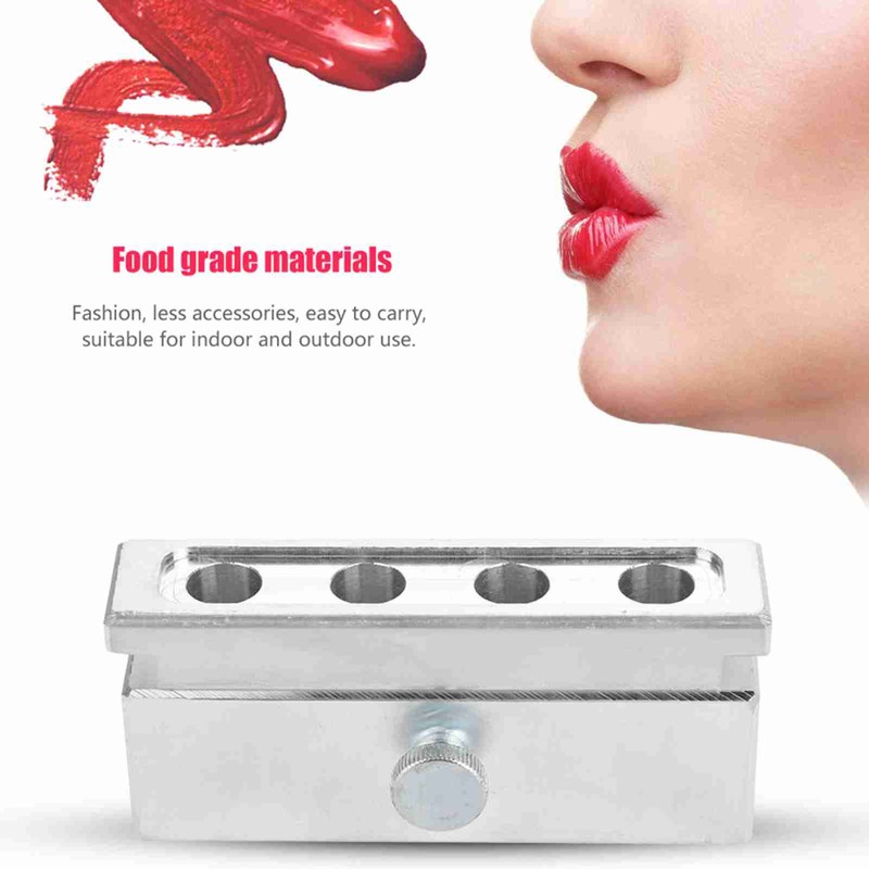 4 Cavities DIY Lipstick Mold Aluminum Alloy Lip Balm Maker