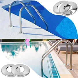 Lwuey Pool Ladder Rosette, Stainless Steel Rosettes 42 mm Swimming Pool Ladder Cover Plate Cover Pool Ladder Escutcheon Plate Ladder Tube Handrail Tube Railing Replacement Rosette Plate Ladder Cover