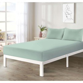 Dazzle Collection® Full Fitted Sheet Bed Sheets 100% Polycotton Machine Washable Fitted Sheet (Single, Duck Egg)