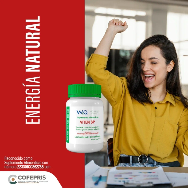 Viten Sp | 60 Tabletas | Guaraná, Té Verde, Jengibre