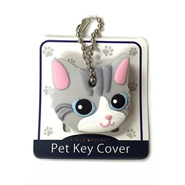 Key Cover / Key Caps / Key Holder / Keycaps - Cute Animal Pet Faces (Gray Cat)