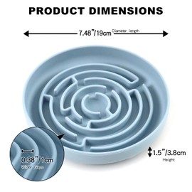 YINGFAN Slow Feeder Dog Bowls, Silicone Non-Slip Dog Slow Feeder Bowl, Puzzle Slow Eating Dog Bowl for Medium to Small Dogs, Holds 2 Cups (Blue)