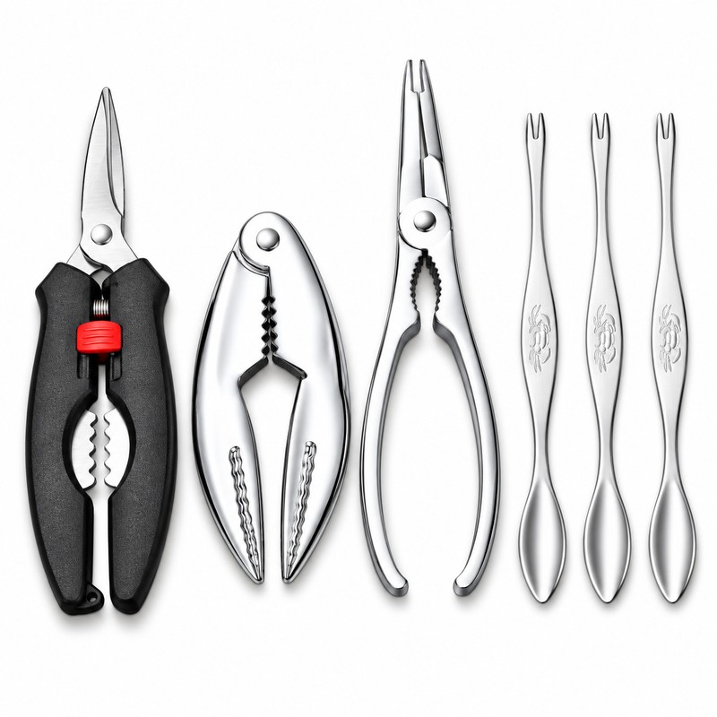 6-Piece Stainless Steel Seafood Tool Set – Crab & Lobster