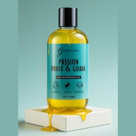 Shea Butter Body Oil – Deeply Nourishing, Lightweight Hydration with Almond Oil, Jojoba Oil & Vitamin E – Natural Moisturizer for Soft, Radiant Skin – 8oz:_Passion Fruit & Guava 