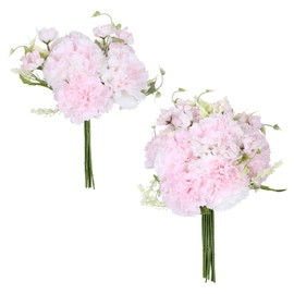 IPOPU Carnations Artificial Flowers 2 Bouquets Artificial Carnation Lifelike Fake Flowers for Mothers Day Wedding Decor Wedding Table Decorations 13 Inches Mums Artificial Flowers(Pink)