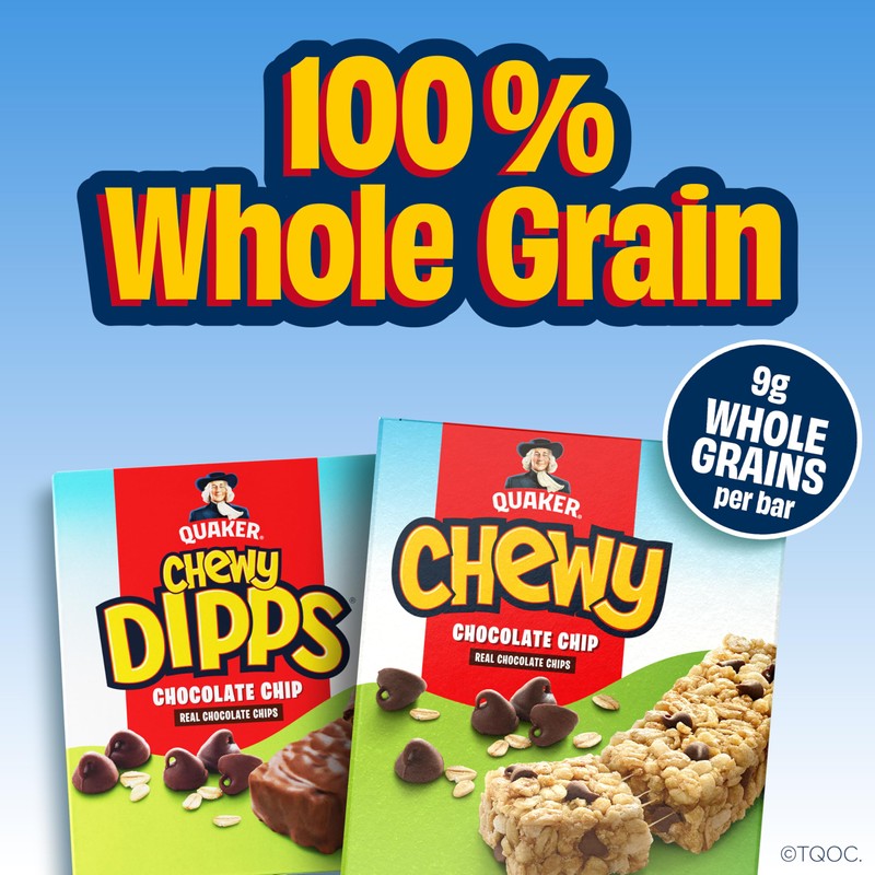 Quaker Chewy Dipps Granola Bars Chocolate Chip, 1.09 oz, 14