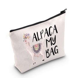 TSOTMO Alpaca Bag Llama Gift Alpaca My Bag Travel Makeup Bag Toiletry Bags for Llama Animal Lovers Alpaca Pet Owner Gift Llama Mom Aunt Gift (C-Alpaca Bag)