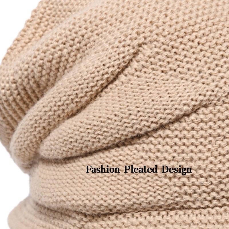 DANMY Womens Winter Beanie Hat,Fleece Lining Warm Knitted Slouchy Beanie