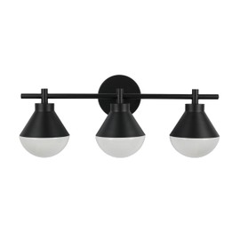 Kenroy Home Modern Schoolhouse 3-Light Wall Light, Black for Bathroom or Vanity