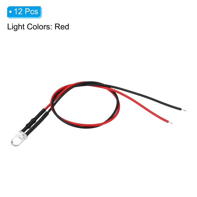 PATIKIL 3V - 6V 5mm LED Light Emitting Diodes, 12