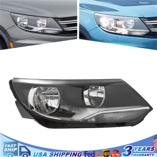 H15 (Included) Right Halogen Headlight For VW Tiguan 2012-2017 Passenger