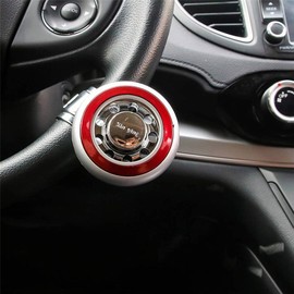 ZOOENIE Universal Car Steering Wheel Spinner Knob Aid Truck Hand Control Booster Ball Grip Power Aid Ball Steering Wheel Knob 360 Degree Rotation (Red)