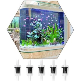 Black Air Pump Check Valves, Fish Tank Aquarium Clear Plastic Check Valves(15 Pcs)