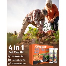 Pawfly 4 in 1 Soil Test Kit for pH, Nitrogen, Phosphorus & Potassium, 40 Tests Soil Testing Kit for Lawn Garden Yard Farm, Accurate Soil pH Test Kit for Vegetable Flower Grass Indoor & Outdoor Plants