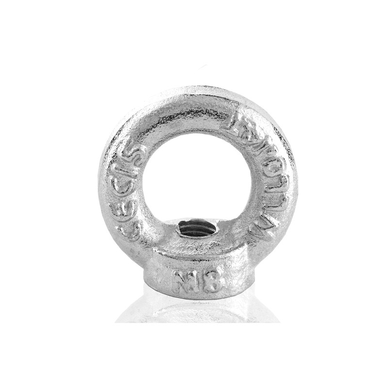 Ring nut/eyelet nut, M8, DIN 582, galvanised steel, pack of