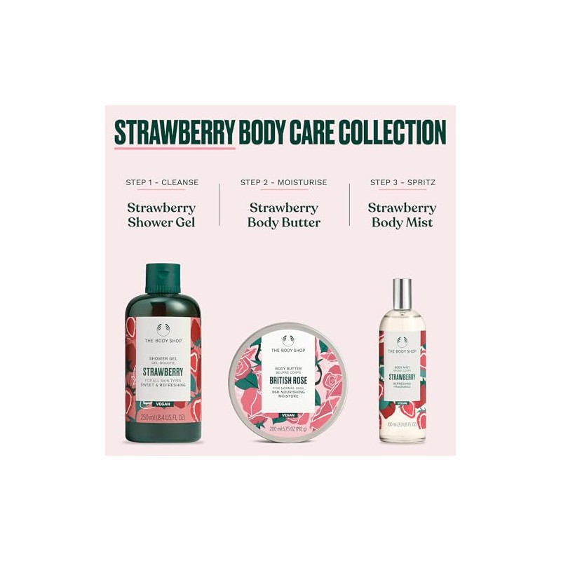 The Body Shop Manteca corporal de fresa, suavizante hidratante corporal,