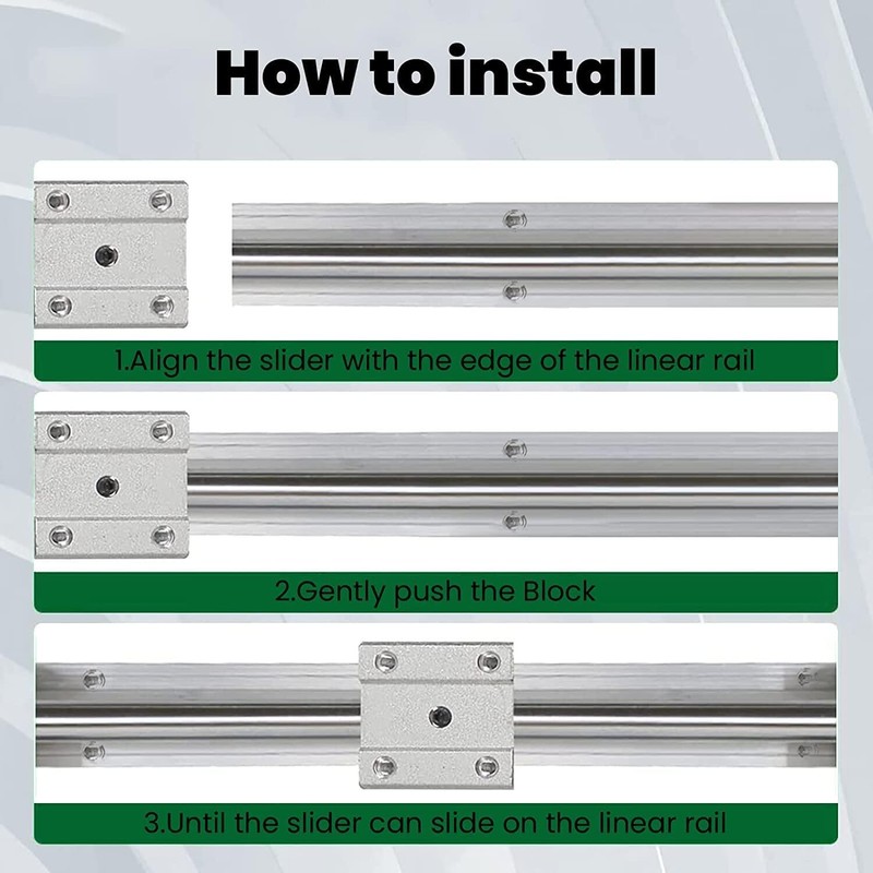 CHUANGNENG Linear Rail SBR12 300mm 2PCS Fully Supported Linear Rail
