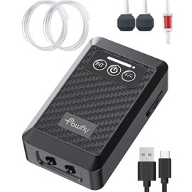 Pawfly Ultra Quiet Live Bait Aerator Electric Type-C Rechargeable Battery Air Pump for 60-100 Gallon Bait Bucket 64 GPH Portable Battery Powered Oxygen Pump Outdoor Fishing Power Outage