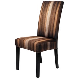 Gibelle Dining Room Chair Covers Set of 8, Stretch Parsons Chair Slipcovers Universal Removable Washable Chair Seat Covers Protector for Dining Room, Kitchen, Hotel and Party, Brown Striped