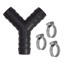 VARIOSAN 11152 2-Way Y-Splitter 3/4 Inch (19 mm) for Drain Hoses, Includes Hose Clamps