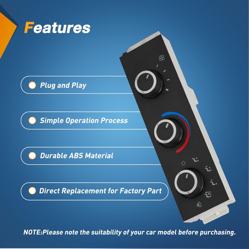 Nilight A/C Heater Climate Control Module Panel Compatible with 2001