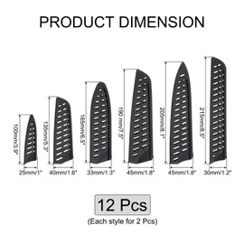 uxcell 6 Pcs Knife Cover Sleeves, 6 Size" PP Knives Edge Guard Blade Protector Universal Knife Sheath for Kitchen, Black