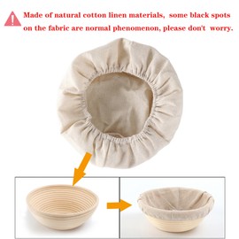 Round Bread Proofing Basket Cloth Liner,10inch Bread Proofing Cover Banneton Proofing Cloth Linen Liner Cloth for Bread Basket Bread Baking Supplies for Bakery Home Kitchen (Basket not included) (2)