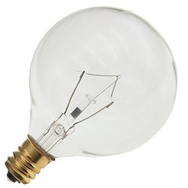 Industrial Performance 25G16.5/CL 130V, 25 Watt, G16.5, Candelabra Screw (E12) Base Globe Light Bulb