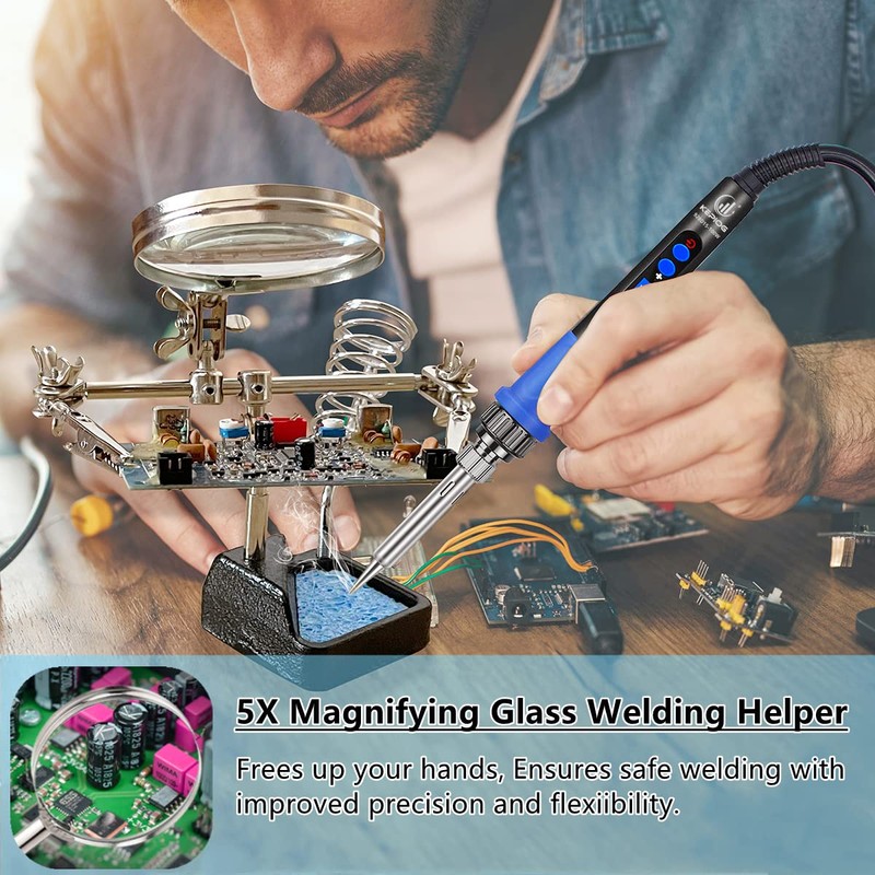 Soldering Iron Kit, 100W High-Power LCD Digital Soldering Iron, Circuit