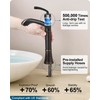 HEYMYTAP Brass Tall Bathroom Faucet 1 Hole, Oil Rubbed Bronze