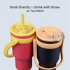 BJPKPK 30 OZ Insulated Travel Tumbler with Handle and Straw,
